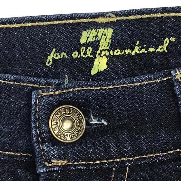 NEW 7 For All Mankind 7FAM The Slim Cigarette Straight Leg Dark Wash Jeans 24 - Picture 6 of 11